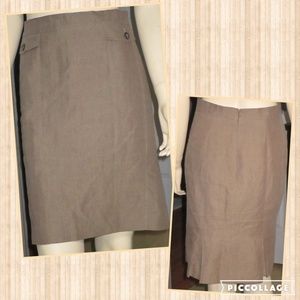 Ann Taylor Pencil Skirt - Brown with Gold Threads